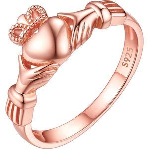 925 Sterling Silver Claddagh/Triquetra Celtic Knot Promise Ring Size 4-12